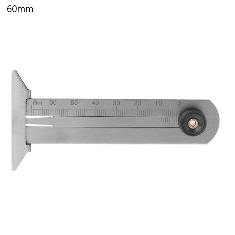 Calibrador de profundidad Vernier para neumáticos de coche, regla de acero inoxidable, herramienta de medición para Moto y camión, 0-60mm/0-50mm: -60mm
