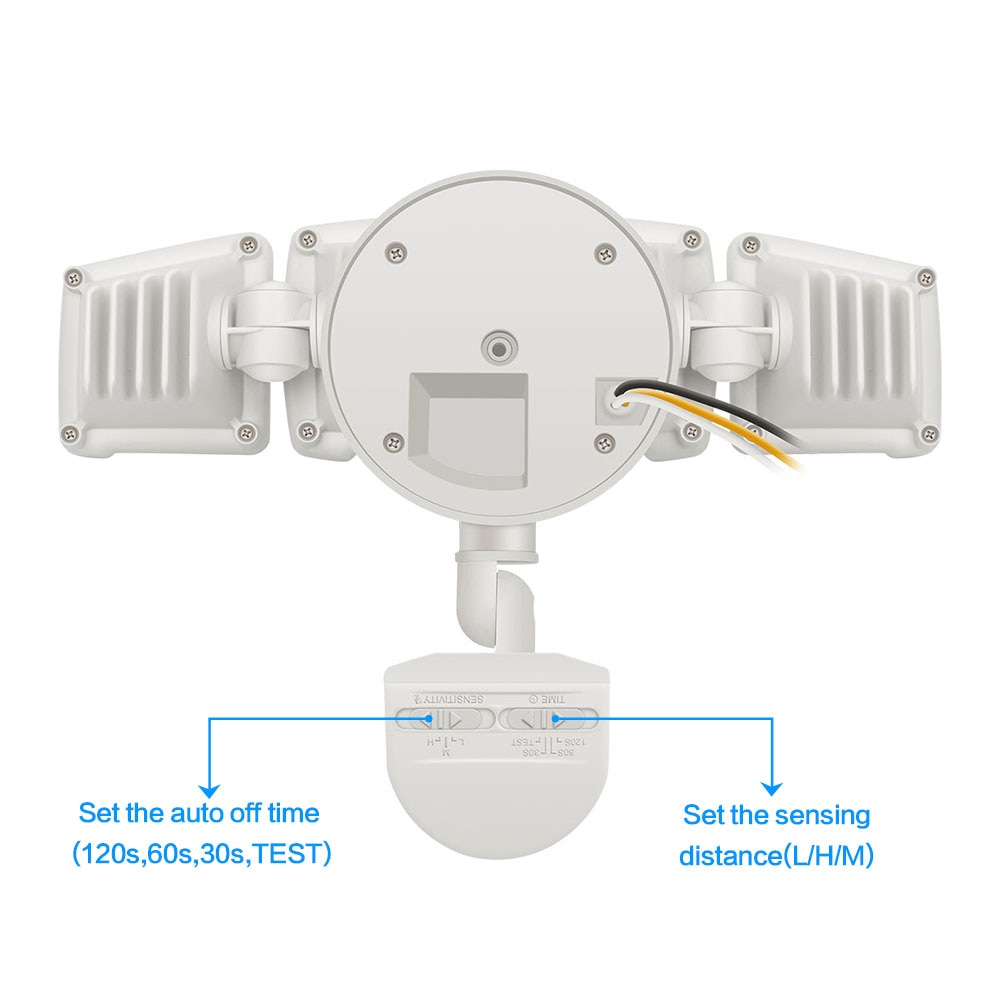 230v Motion Sensor Security Lamp Waterproof Three Head Outdoor Light For Entryways, Patio, Yard, Gardren