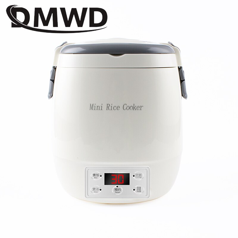 DMWD-Mini olla arrocera eléctrica para uso en coche, vaporera de alimentos, huevos, sopa, gachas, máquina de cocina, fiambrera con calefacción, 1.6L, 12V, 24V