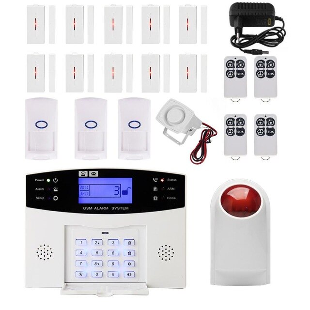 Jeatone Gsm Alarm Sms Draadloos Alarmsysteem Thuis Inbreker Alarm Kits Diy Lcd Display Pir Deur Raam Sensor App controle