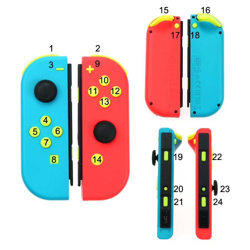 YuXi Für NS Freude-Con SL SR L R ZL ZR Auslöser Voll Set Tasten ABXY Richtung Tasten Taste ersatz Für Nintend Schalter Joycon