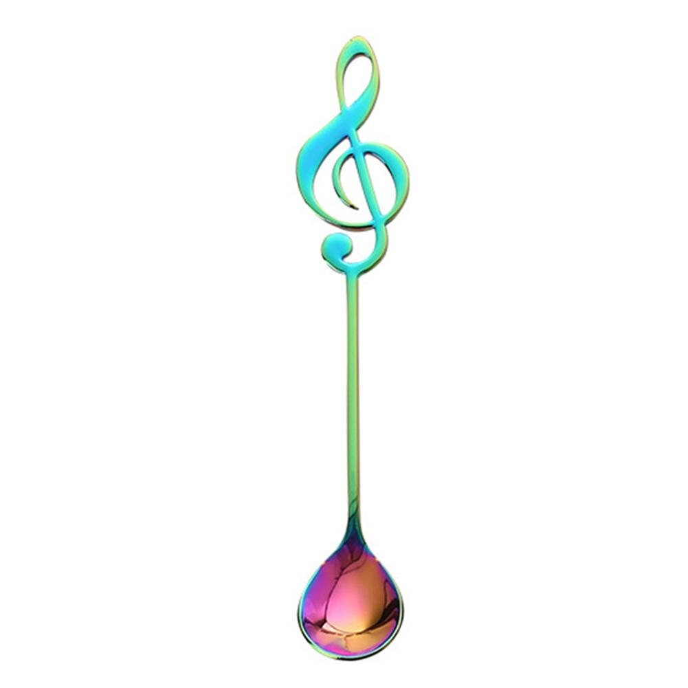 Stainless Steel Musical Notes Ice Cream Coffee Tea Stirring Spoon Tableware: Multicolor
