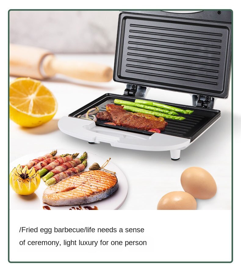 Sandwich Machine Light Breakfast Machine Multi-Function Fully Automatic Machine Household Double Side Heating Mini Bread Maker: strip-type