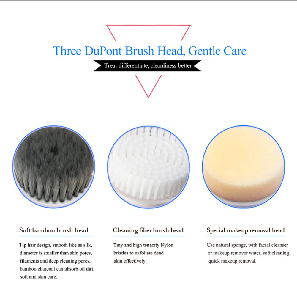 Multifunctional Silicone Face Washing Machine Electric Rotating Cleaning Brush Facial Pore Cleaning Instrument