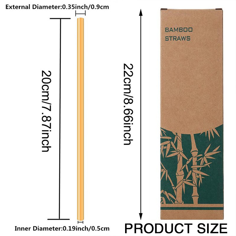 10 pezzi Set cannucce riutilizzabili in bambù naturale con custodia + spazzola pulita strumenti per Bar ecologici tendenze ambientali
