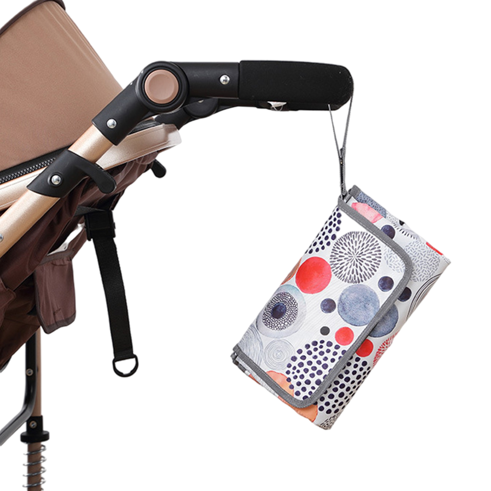 Portable Baby Nappy Changing Pad Waterproof Washable Folding Diaper Change Mat With Built-in Head Cushion &amp; Fixed Strap Suitable