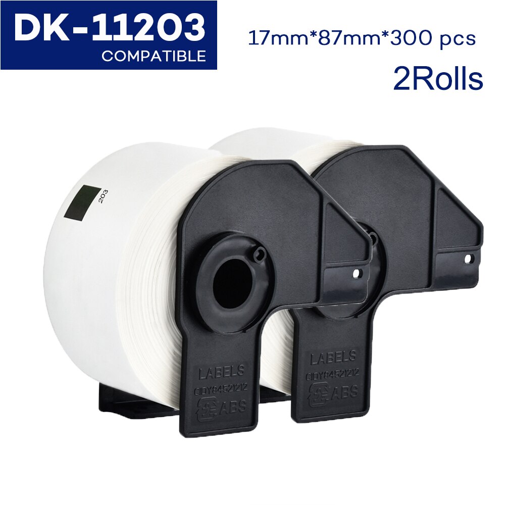 2 etykiety rolkowe kompatybilne z drukarką termiczną Brother QL570 DK 22205 DK11209 DK22205 ciągłe i wycinane standardowe etykiety adresowe: 2Rolls DK-11203