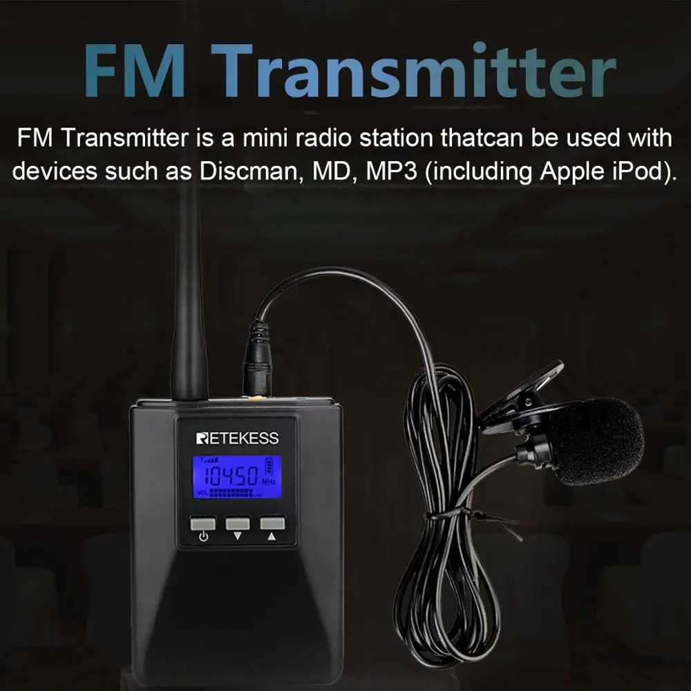 Retekess TR506 FM Transmitter Portable For Tour Guiding Church Translation Meeting Training Guide System