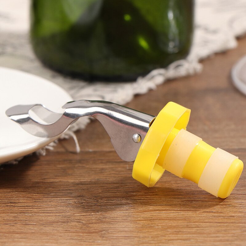 1PC presse vin bouchon vide scellé bouchon vin bouchon de bouteille vin économiseur casquettes Barware cuisine outils vin bouchon de bouteille: yellow