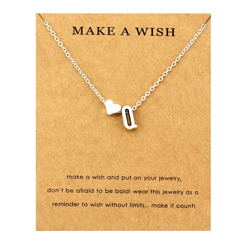 Initial 26 Letter Necklace Heart Necklaces Women Girl's Jewelry Friendship Christmas Birthday: Black Gun Plated