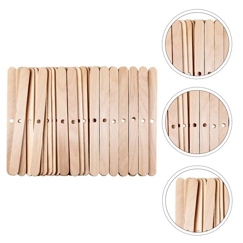 100Pcs Houten Kaars Lont Houders Diy Kaars Lont Bars Voor Kaarsen Maken: Default Title