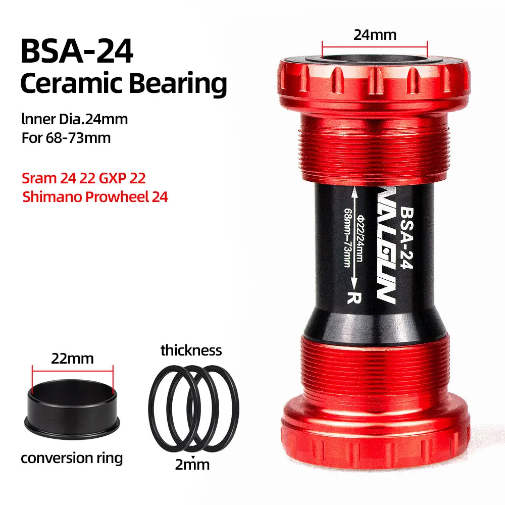 BSA Gewinde Fahrrad Tretlager Keramik BB BSA24 BSA30 BSA29 Englisch für MTB Rennräder 24mm 30mm 29mm Hülse Fahrrad Kurbel: Gelb