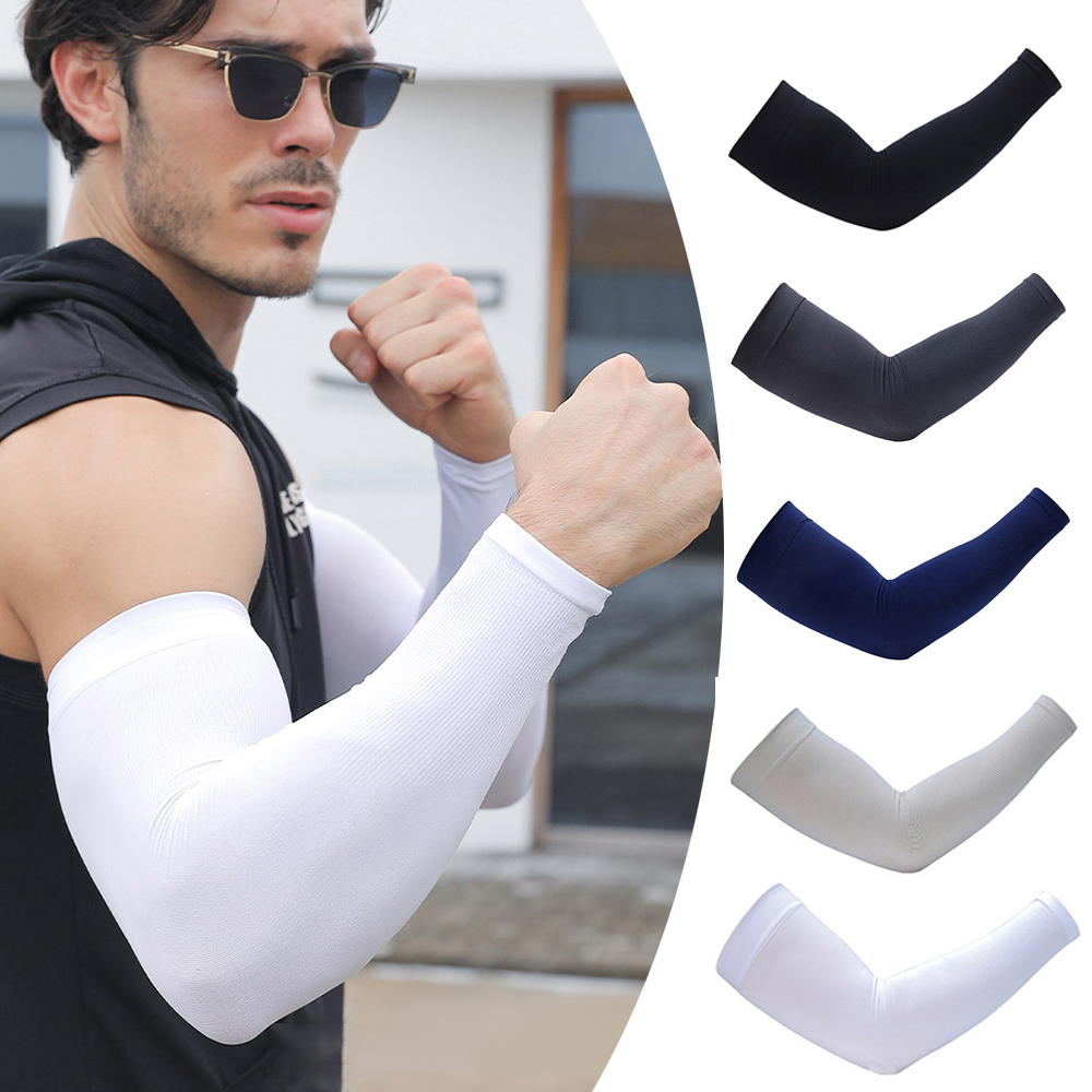 1 Paar Sommer-Sonnenschutz-Ärmel aus Eisseide für Herren, Übergröße, Armschutz, UV-Schutz, Handschuhe, Armstulpen, schnell trocknend, Armwärmer