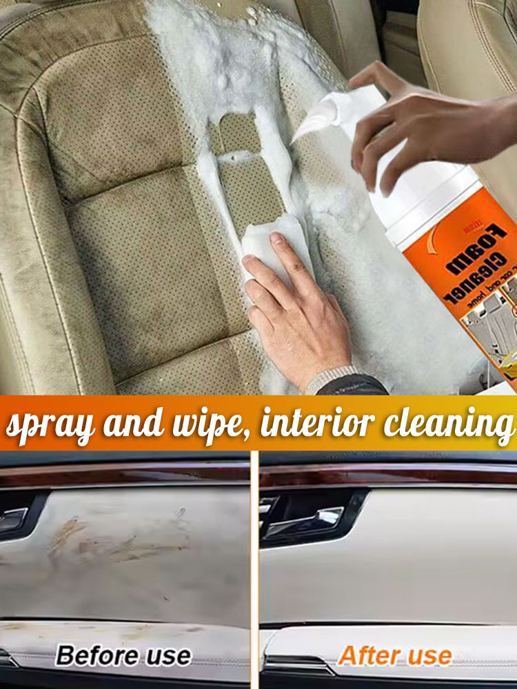 Nettoyant en mousse pour voiture, produits de nettoyage pour intérieur de véhicule, Spray en mousse pour le nettoyage de la maison et de la voiture