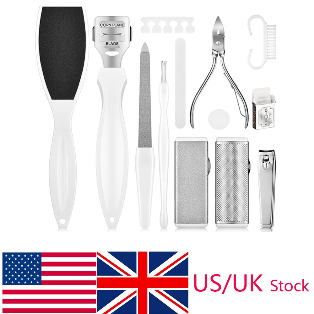 22pcs/set Foot Scrubber Pedicure Tools Kit Rasp Foot File Callu Remover Set Feet Exfoliating Scrubber Cleaner