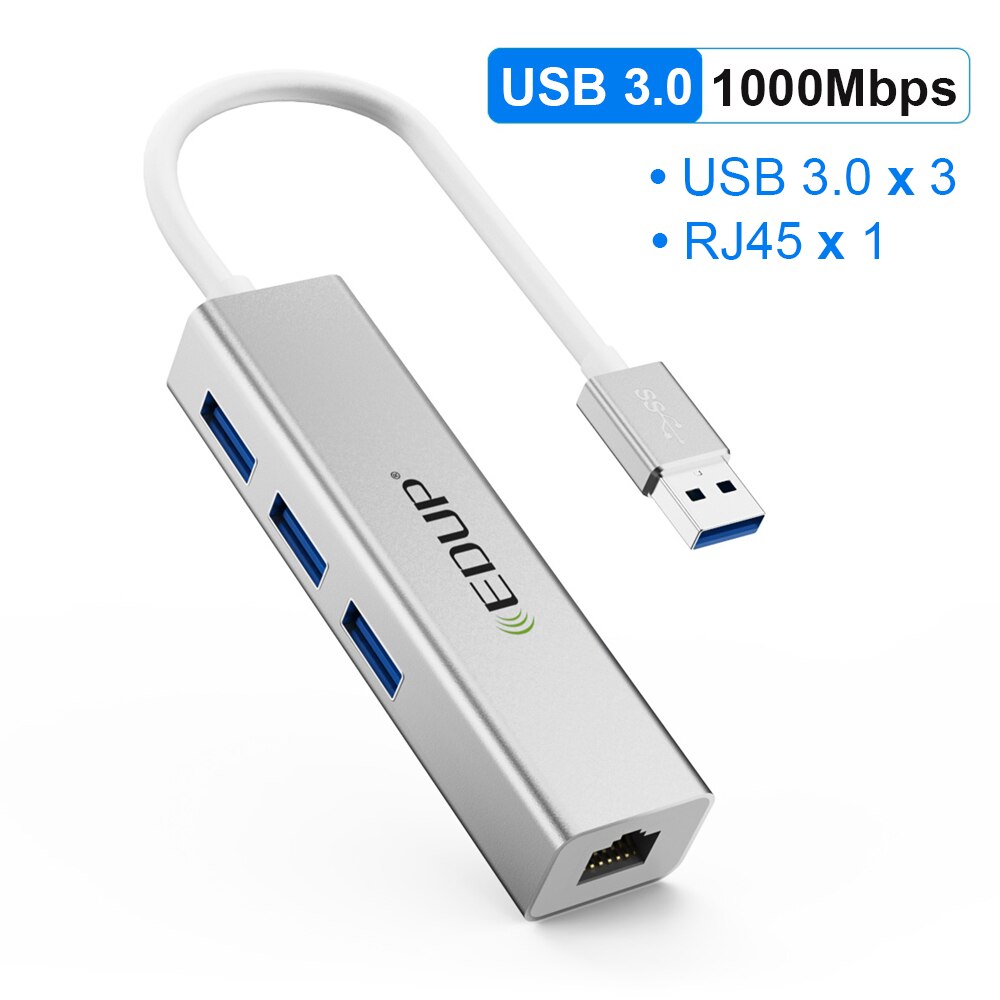 EDUP USB C HUB 1000Mbps 3 Ports USB 3.0 Type C HUB USB to Rj45 Gigabit Ethernet Adapter for MacBook Laptop Computer Accessories: USB3.0 With 3 USB