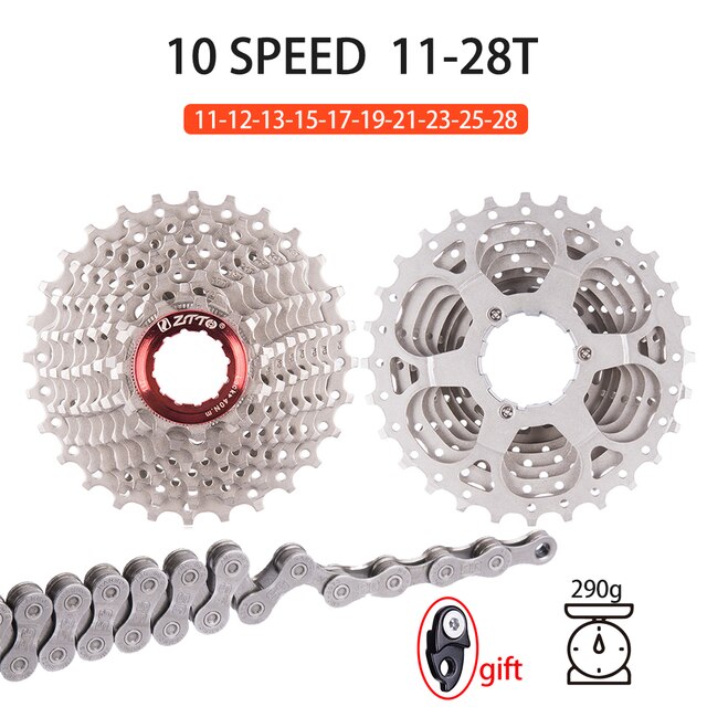 Ztto Mtb Racefiets 10 Speed Cassette 10 S 25T/28T/30T/34T/36T Mountain Fiets Tandwiel K7 Vouwfiets Fietsen Onderdelen: 10S 28T-Chain