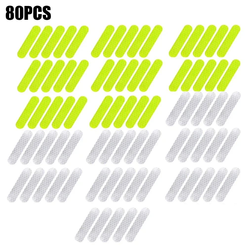 10/40/80pcs Nachtrijden Veiligheidswaarschuwing Reflecterende Stickers Universele Motor Fiets Skihelm Waarschuwing Reflecterende Stickers: Blauw