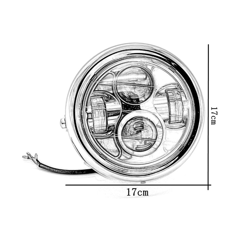 Universele Led Motorcycle Koplamp CG125 Motor Lampen 12V Ronde Moto Spotlight Koplamp Koplampen Voor Harley Wit Drl