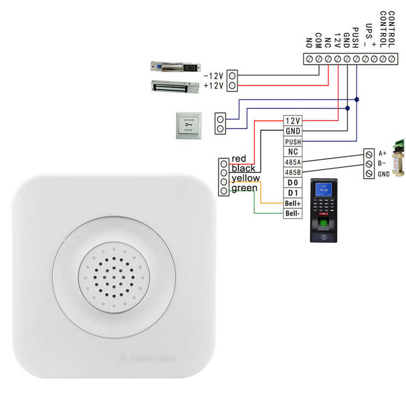 12V Wired Doorbell Home Access Control System Supporting No Install Battery Door Bell Chime