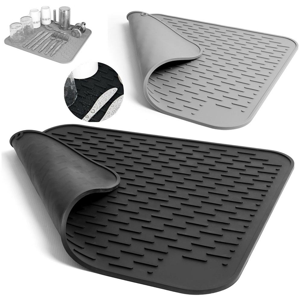 45x40cm Silikon Trocknen matt Wärme Beständig ungiftig Anti-verbrüHenne Erzähler Tasse Tisch Ablassen Pad können rollen hoch Tischset Für Küche
