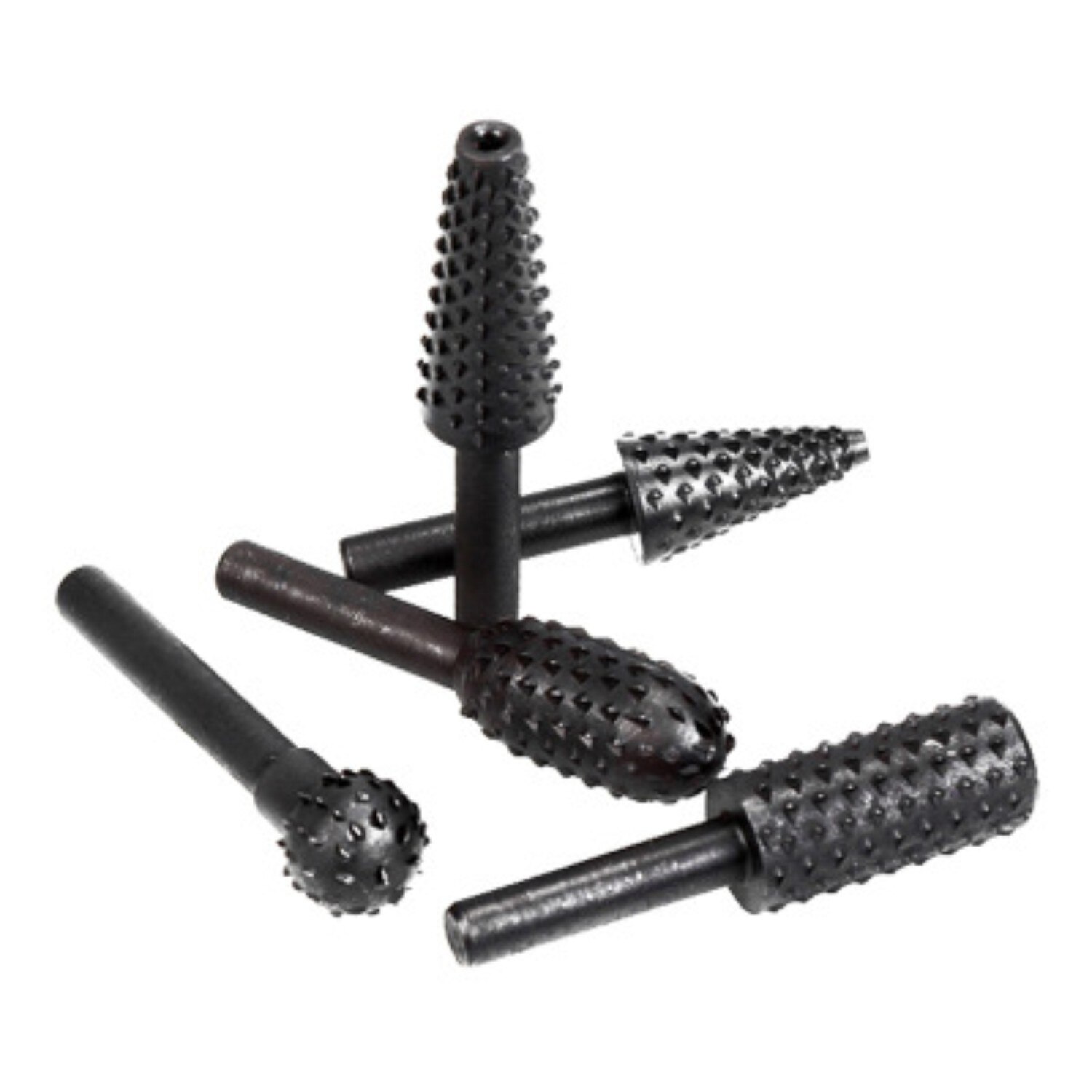 5pcs Woodworking Steel Rotary Rasp File 1/4" Shank Rotor Craft Files Rasp Burrs Wood Bits Grinding Power Carving Hand Tool