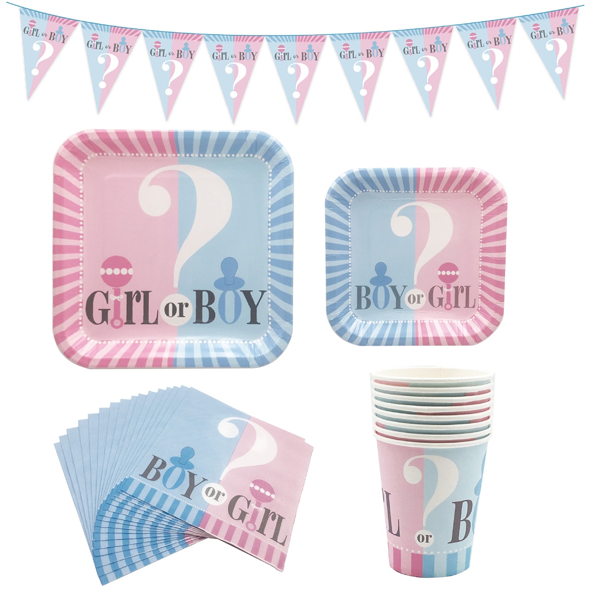 Geschlechtsoffenbarungs-Banner – Mit Blauen Stiefeln & Rosa Schleifen – Ca. 3 M – Für Baby-Party-Deko