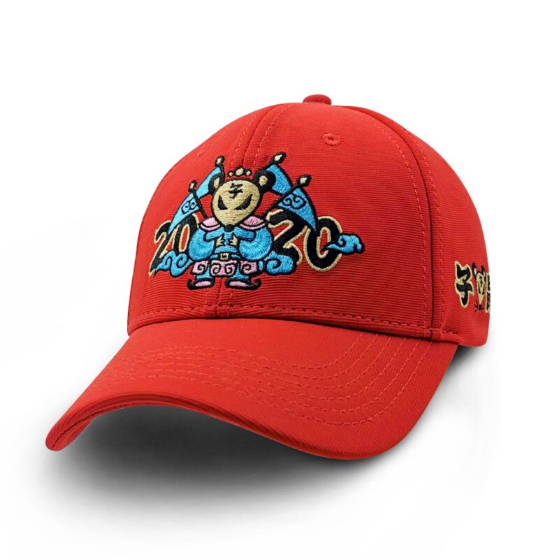 Gorra de golf personalizada con bordado de ratón: Rojo