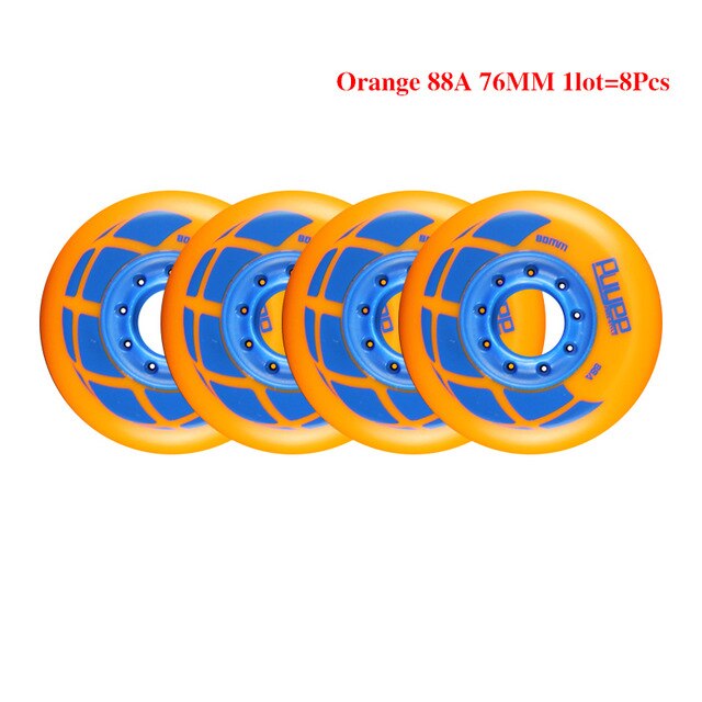 Jeerkool skridskor rull 88a 76/80mm inline broms slalom fri skridsko glidvals för seba powerslide patines hjul  lz26: Orange 76mm 8 st