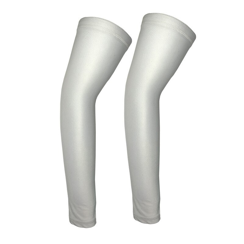 2pc Allunga All'aperto Braccio Maniche Basket Compressione Ciclismo Braccio Bracer Scaldini Traspirante equitazione Parabracci Uomini Sicurezza e prevenzione nello sport: WHITE / XL