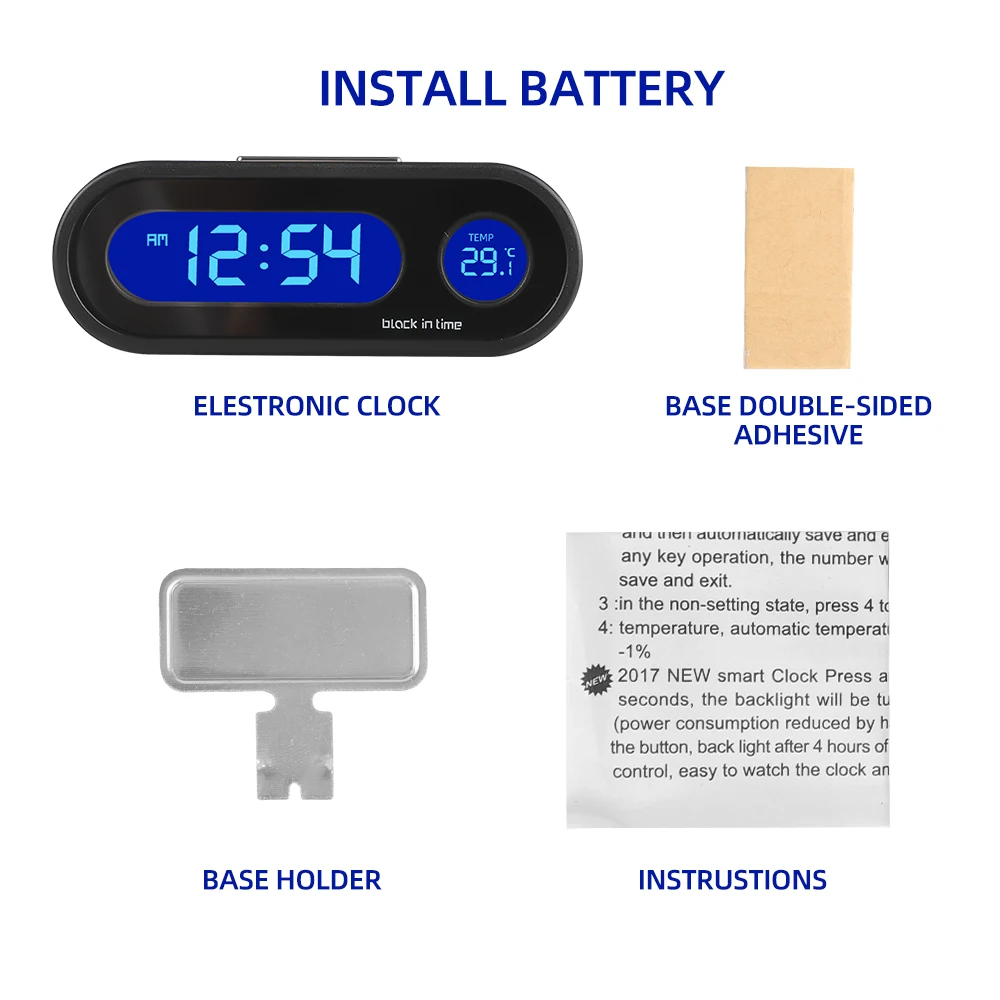 Zeit/Temperatur Auto Instrument Mini Auto elektronische Uhr Zeit Auto Uhren leuchtende Thermometer LCD Hintergrund beleuchtung Digital anzeige