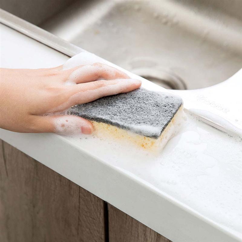 Estropajos multiusos 16 Uds., sin arañazos, limpieza de platos, utensilios, utensilios de cocina de doble cara, esponja para cocina y baño (negro)