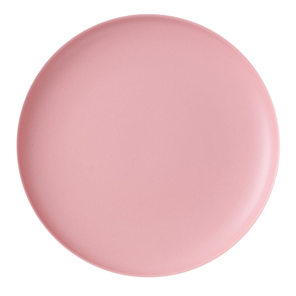 1pc Coloured Ceramic Tableware Western Steak Plate Microwave Oven Available Ceramic Food Plate Round Shape (Dark Green 6 Inches): Pink / 6inch