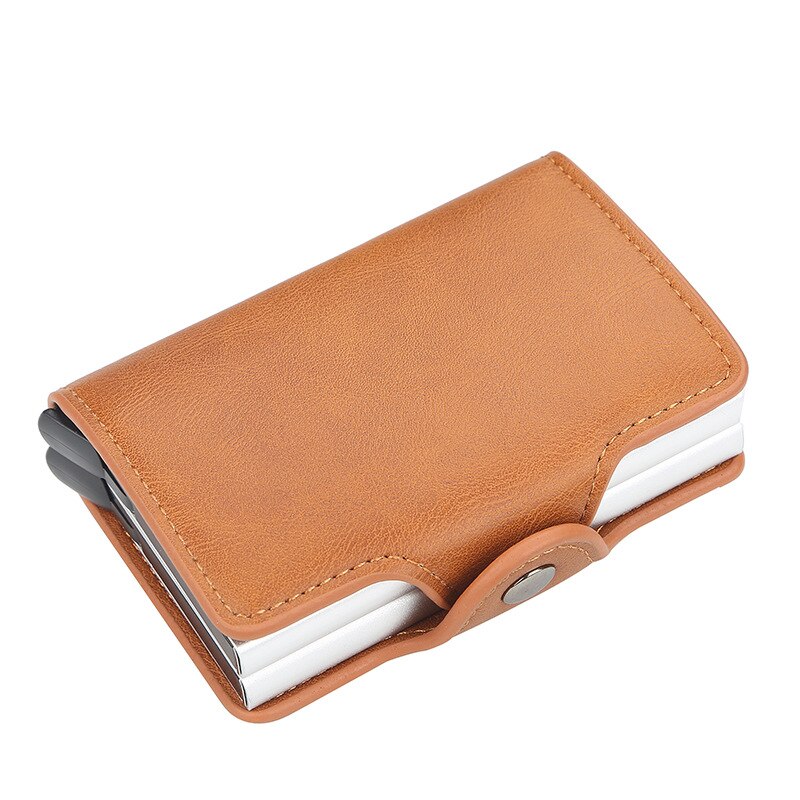 Baellery-portefeuilles pour hommes, Rfid 14 porte-cartes, Vintage, noir, porte-monnaie court en cuir, Mini-portefeuille: brown