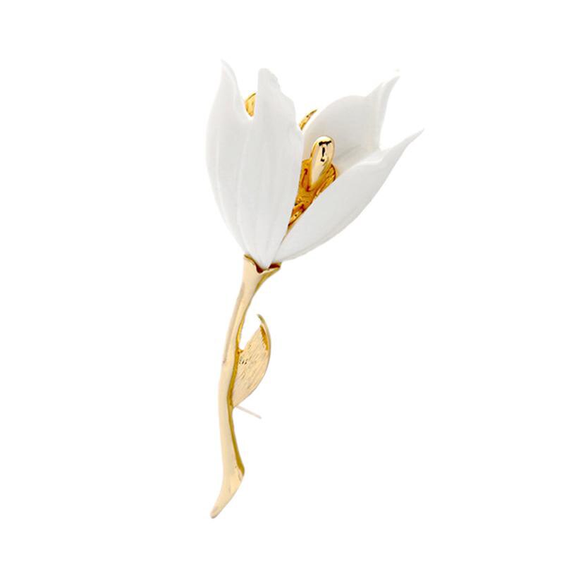 White Resin Lily Flower Brooches for Women Brooch Pins Brand Wedding Party Jewelry Birhtday Accessories