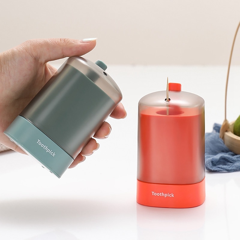 Toothpick Holder Automatic Pop-up Toothpick Box Portable Toothpick Container for Restaurant Kitchen Toothpicks Dispenser