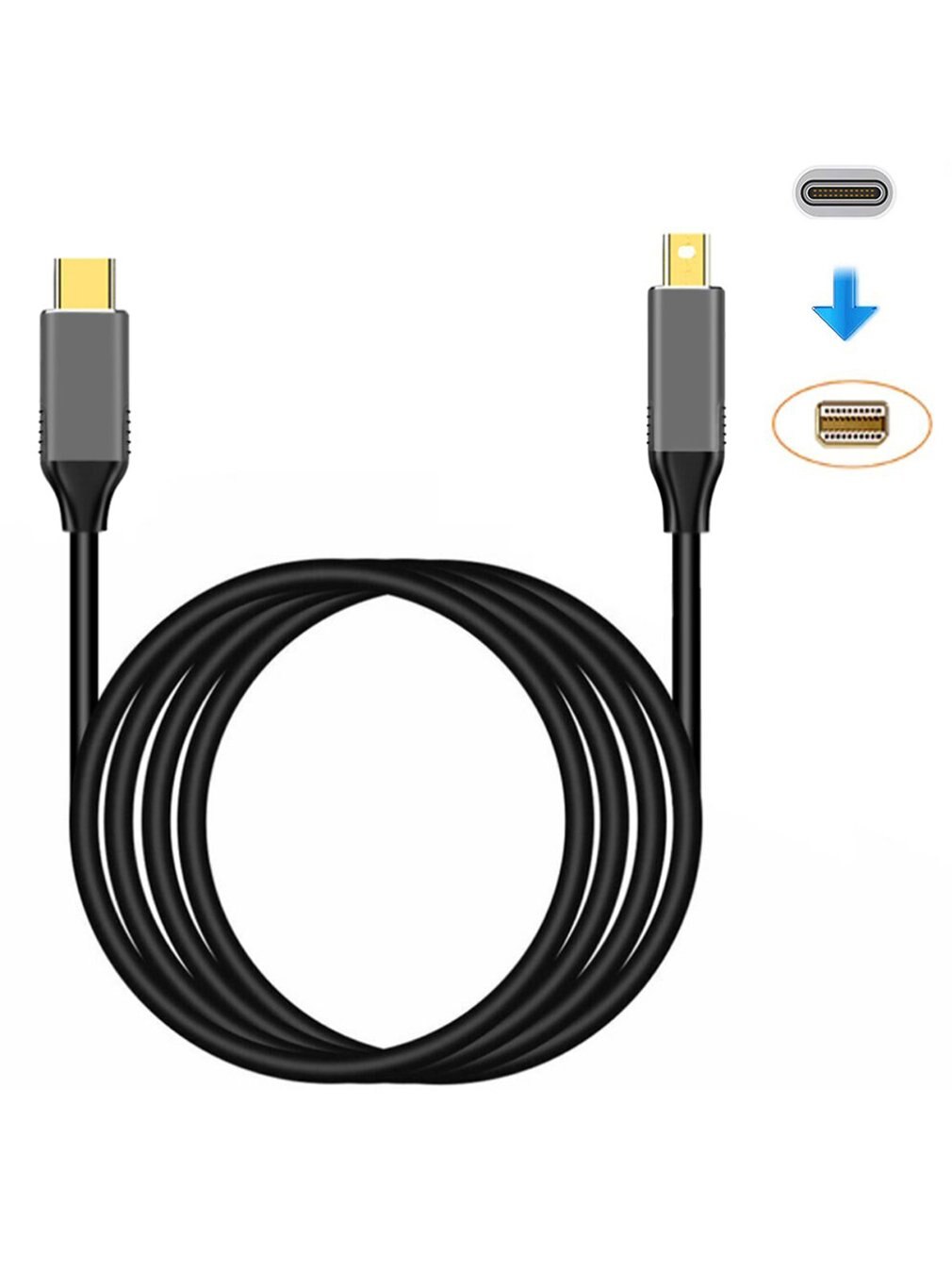 Usbc Naar Mini Displayport Kabel 6Ft Usb Type C Thunderbolt 3 Naar Mini Dp Cord 4K Praktische Draagbare Kabels 1.8M
