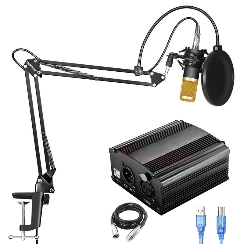 FANGTUOSI Karaoke BM800 Mikrofon Phantom Energie XLR Kanone Kabel Studio Mikrofon Phantom Energie Für BM 800 Kondensator Mic