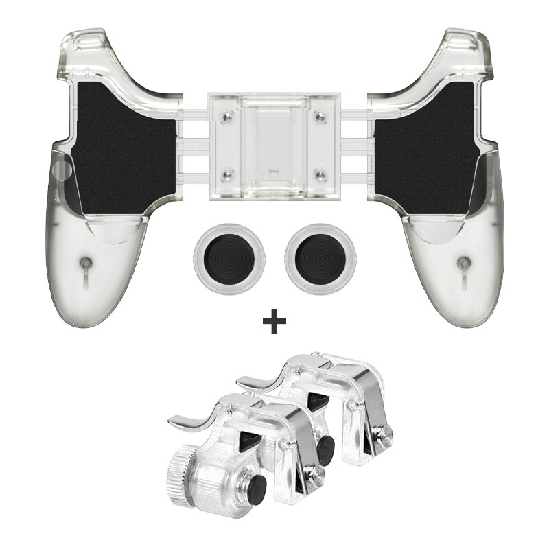 Data Frog Gamepad Joystick For PUBG Button Triggers Equipment Game Controller For iPhone Android Mobile Phone Joystick Gamepad: Transparent 4