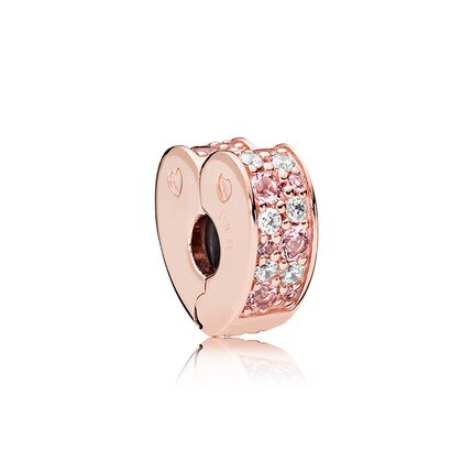 NUOVO 100% 925 Sterling Silver 1:1 Autentico Charm In Oro Rosa Margherite di Cuore-A Forma di Coniglio In Rilievo Clip di Sicurezza Della Catena di Sicurezza: Brown