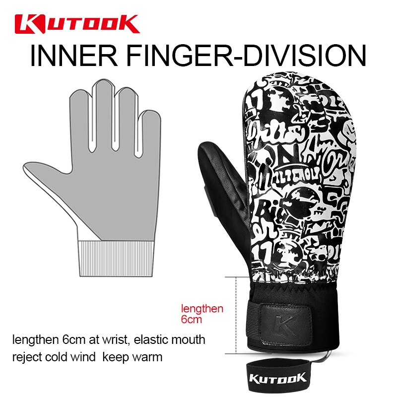 Guantes de esquí KUTOOK, guantes de esquí para invierno térmico, impermeables, a prueba de viento, para mujer y hombre, guantes cálidos para deportes al aire libre