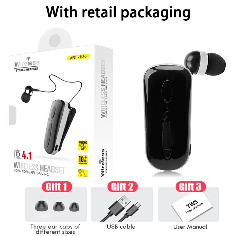 Mini-bluetooth-headset, tragbar, anruferinnerung durch vibration, trageclip, kopfhörer für smartphones,  f910 f920er- pack: Schwarz ein