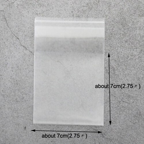 50pcs Frosted Plastic Envelopes Bags Cookie Dessert Bags Self-adhesive Envelope Stationery Packing Bag Office School Supply: 7x7cm