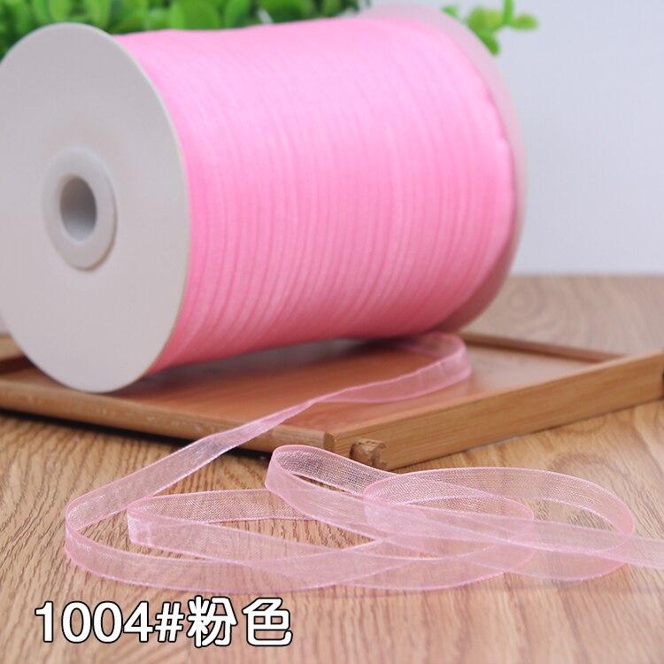 6mm Organza Ribbon (10 Meters/lot) Decorative Packing Wedding Crafts Christmas Wrap Handmade DIY Material Supplies:  Light Yellow