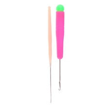 2pcs Crochet Latch Hook Weaving Needles for Hair Micro Braid Needle Dread Lock
