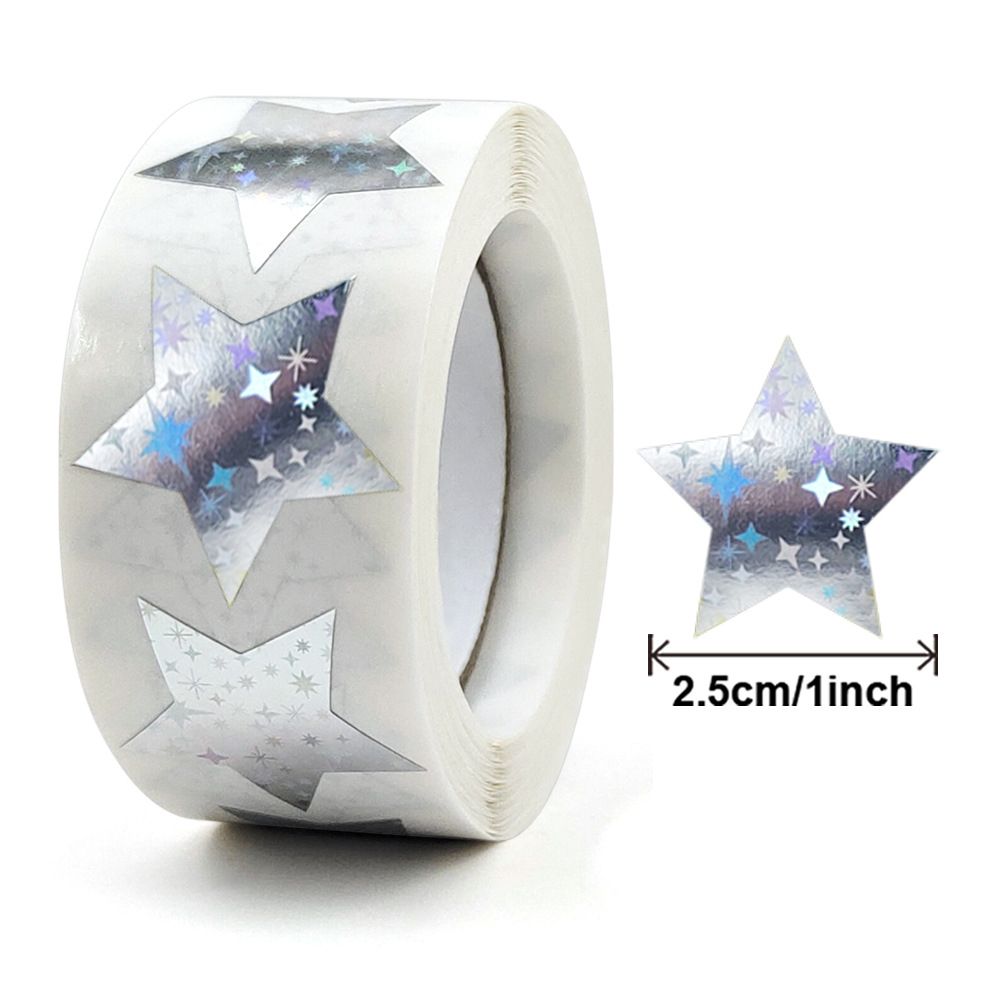 500pcs Glitter Star Stickers for Kids Reward Foil Star Adhesives Labels for Student Behavior Planner School Classroom Supplies: light yellow