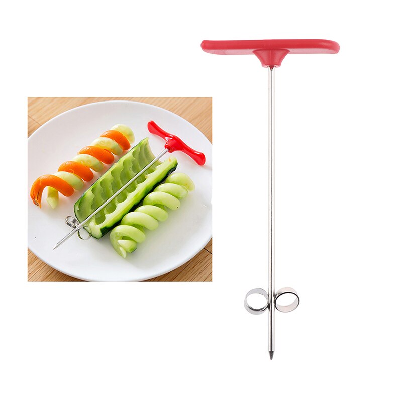 Rustfri stål spiral knive agurk roterende sødere spiral spiral kniv husholdning frugt og grøntsager twist kniv
