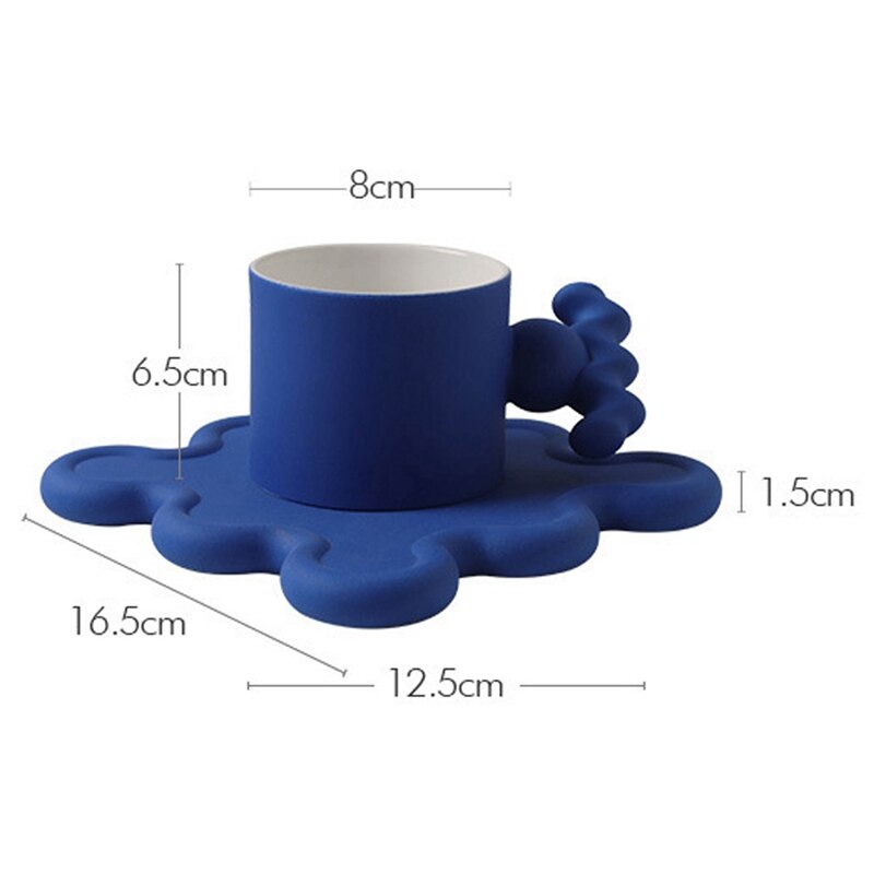 210Ml Ceramic Memphis Medieval Coffee Cup Couple Mug Frosted Ceramic Cup Coaster Box Set