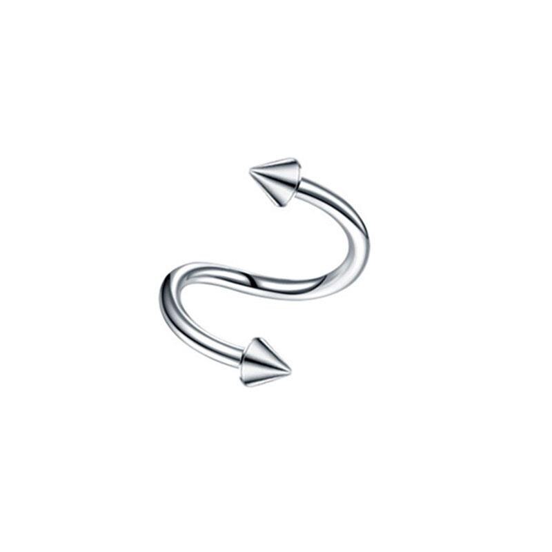 1/2 stücke S Form Nase Ring Edelstahl Bar Spirale Twister Tragus Ohr Piercing Helix Körper Schmuck Piercing ohr: silver taper