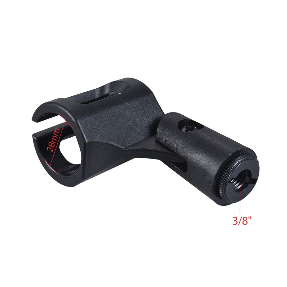 M-8 Plastic Mic Clip Microphone Holder 28mm Adjustable Tilting Angle for All 28mm Diameter Handheld Transmitters Microphones